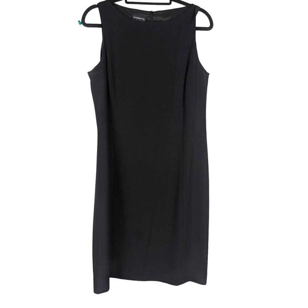 Liz Claiborne Black Office Career Dress Sleeveless LBD Size 10